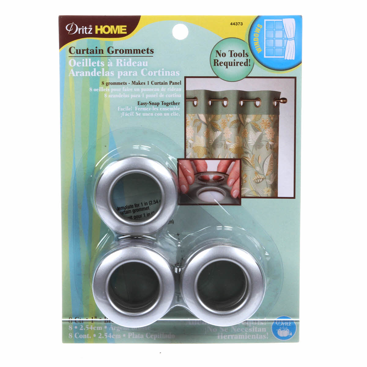 Curtain Grommet Medium Satin Nickel 1in 8ct