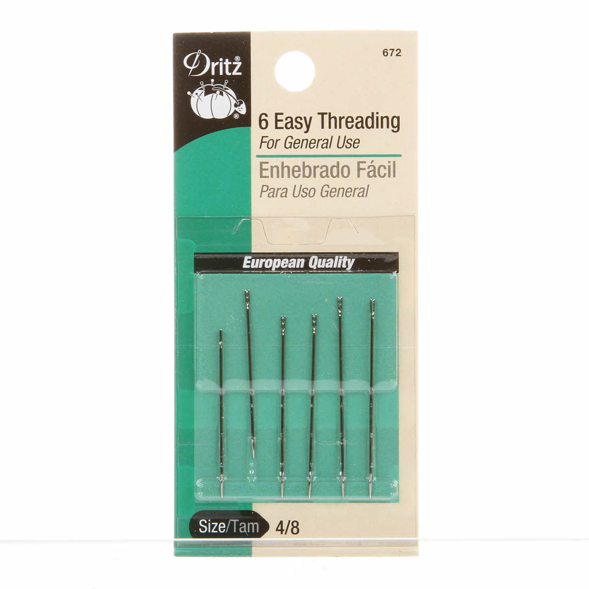 Prym Dritz Self / Easy Threading Hand Needles Sizes 4/8 6ct