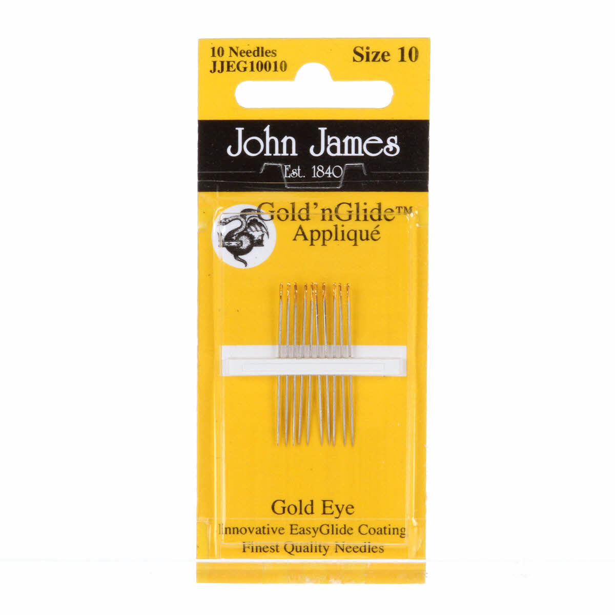 John James Gold'N Glide Applique Needles Size 10 10ct