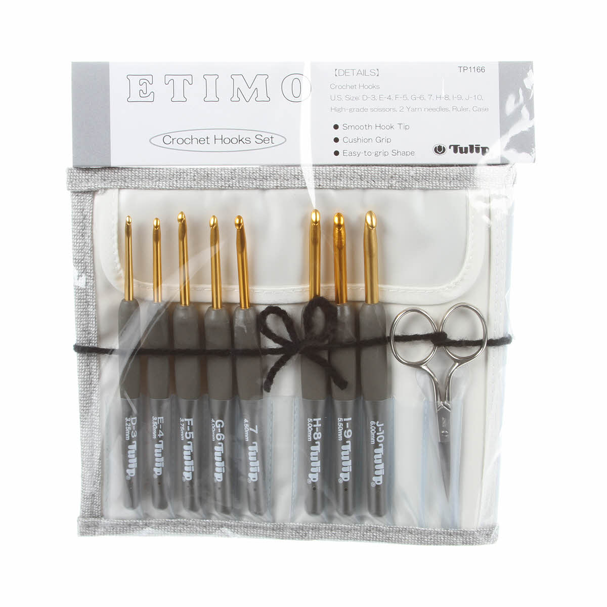 Etimo Crochet Hooks Set Royal Silver includes Silver Handle Scissors